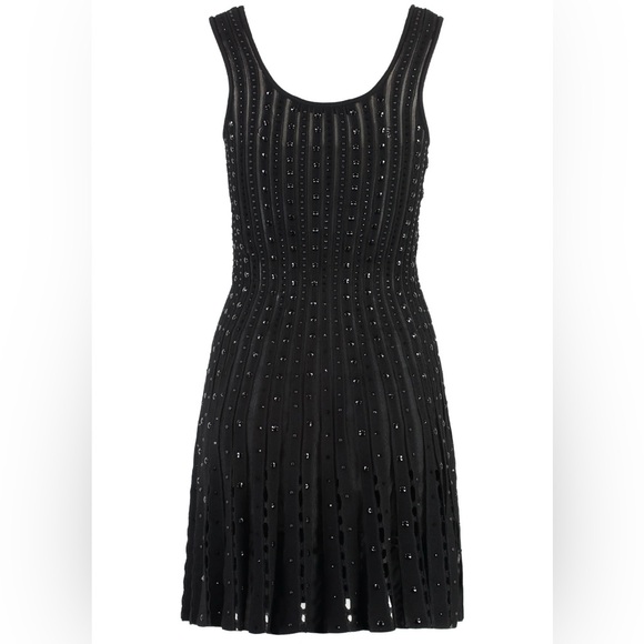 Apart Dresses & Skirts - APART Black Beaded Stripes Sleeveless Cocktail Mid Length Sleek Boho Dress Sz 10